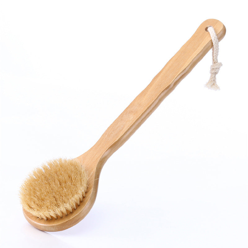 Natural wood bath brush with bristles